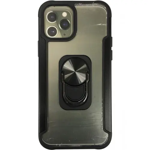 iPhone 12 Pro Max Clear Ring Case Black